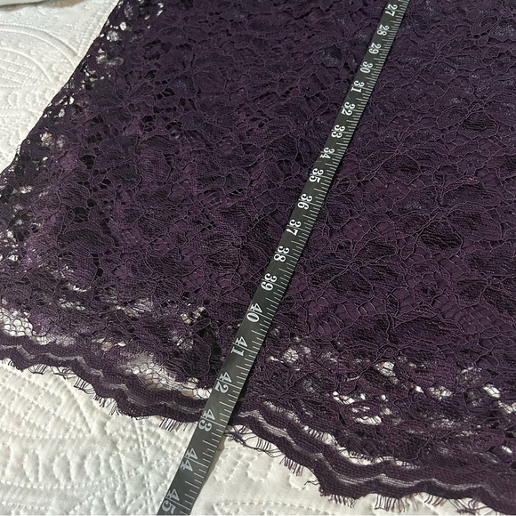 Enfocus Studio Purple Lace Dress Lined Modest Minimalist Wedding Guest Size 8 - Picture 11 of 11